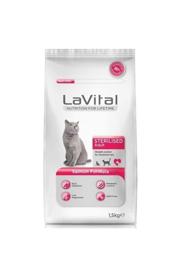 Lavital Sterilised Somonlu Kedi Maması - 1.5 Kg