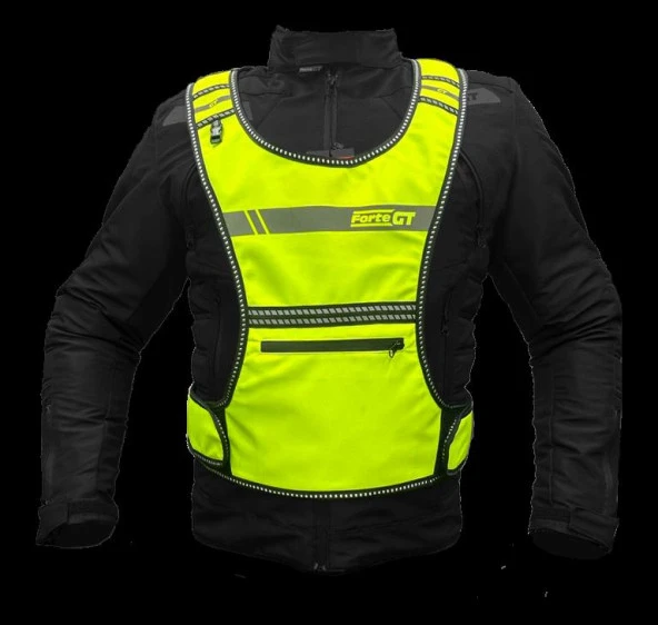 Forte Gt Xbyc 1179 Motosiklet Reflektif Yelek Yanları Ayarlanabilir Cırtlı S-XL Beden - 2