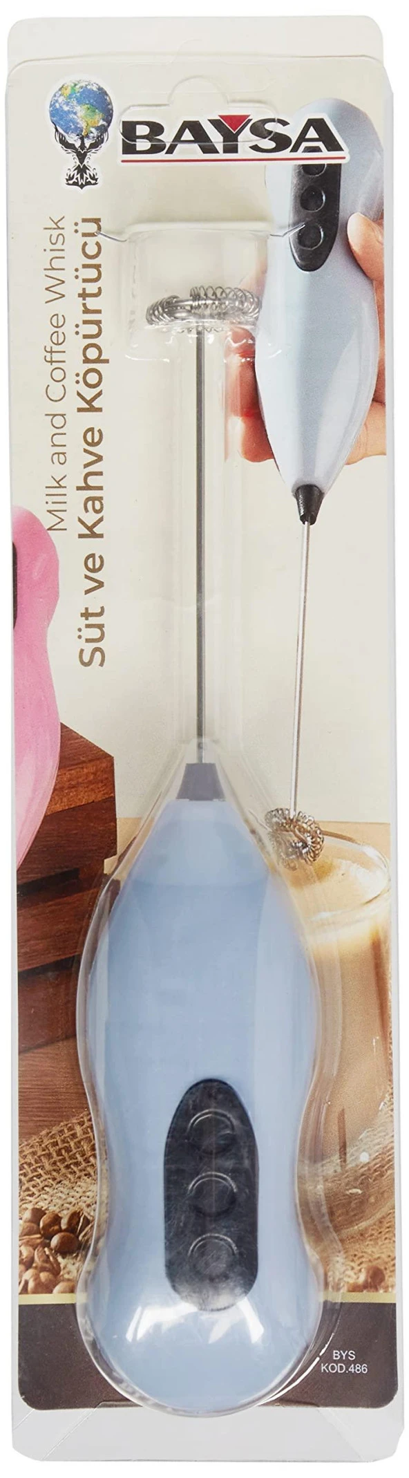 Baysa Pratik Pilli Mini Mikser Kahve Ve Süt Köpürtücüsü Yumurta Çırpıcısı