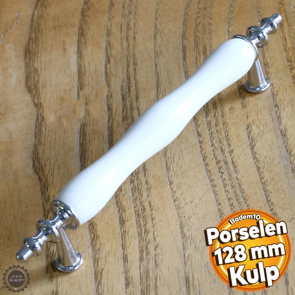 Gül Gerçek Porselen Siyah Beyaz 128 Mm Kulpları Mobilya Mutfak Dolabı Çekmece Dolap Kulpu Kulbu
