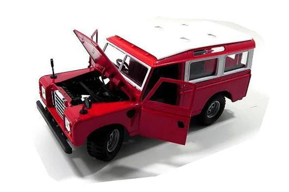 Bburago Land Rover Series II Kırmızı 1:24 Model Araba - Resim 3