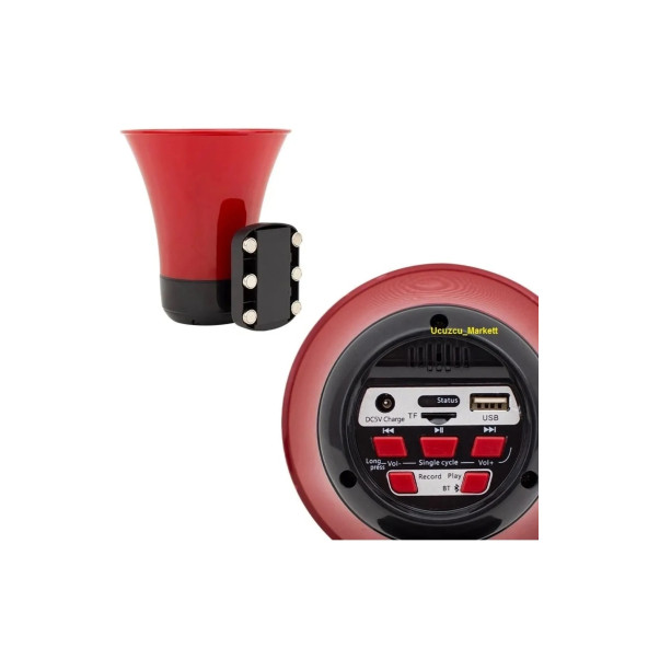 Araç Üstü Mıknatıslı 50 W Anons Hoparlör (şarjlı-bluetooth-usb-sdkart) Ses Kaydı Yapar Tekrar Eder - 3