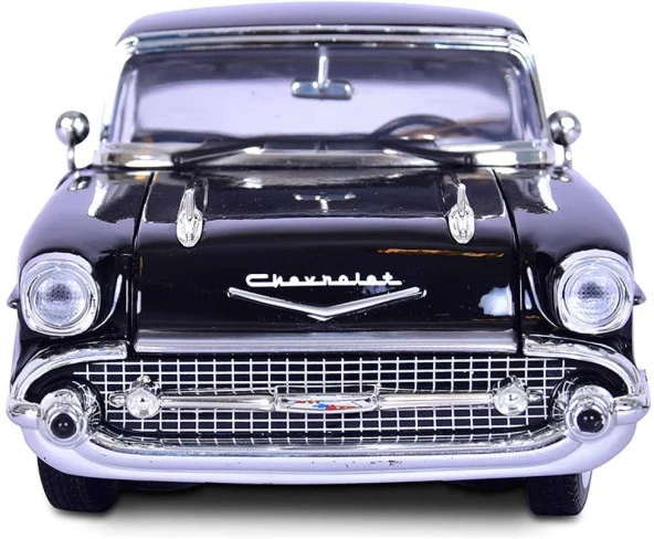 Motormax 1957 Chevy Bel Air Siyah 1:18 Model Araba ürün görseli 1