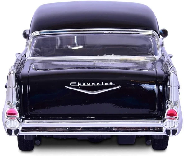 Motormax 1957 Chevy Bel Air Siyah 1:18 Model Araba - Resim 2