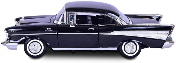 Motormax 1957 Chevy Bel Air Siyah 1:18 Model Araba - Resim 4