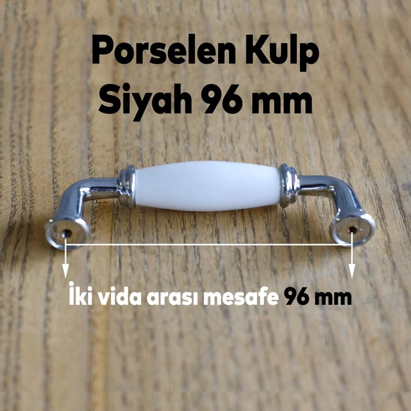 Gül Gerçek Porselen Beyaz 96 Mm Kulpları Mobilya Mutfak Dolabı Çekmece Dolap Kulpu Kulbu 9.6 Cm - 3