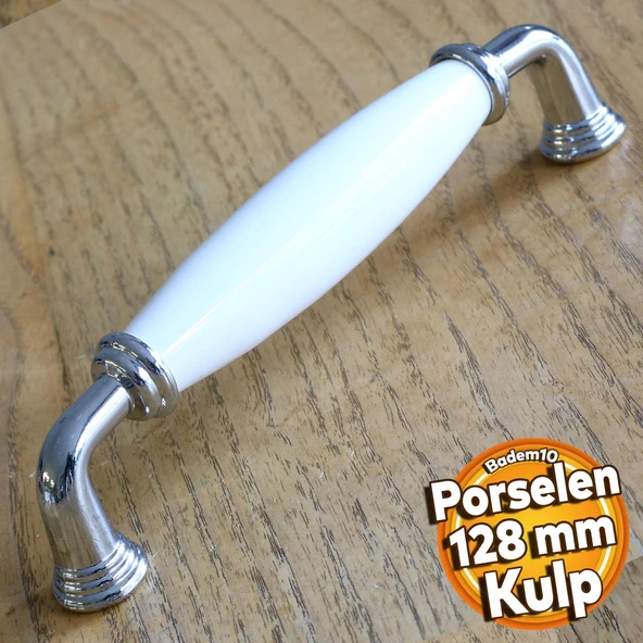Gül Gerçek Porselen Beyaz 128 Mm Kulpları Mobilya Mutfak Dolabı Çekmece Dolap Kapak Kulpu Kulbu