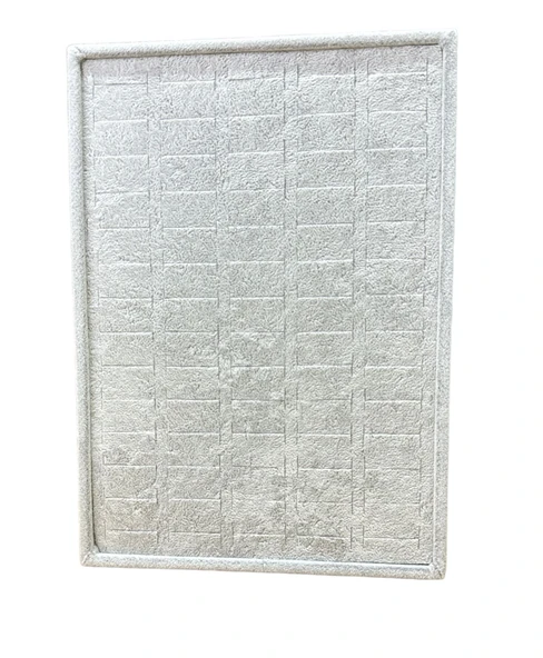 70 li Batırmalı Yüzük Tablası Gri Kadife - Resim 2