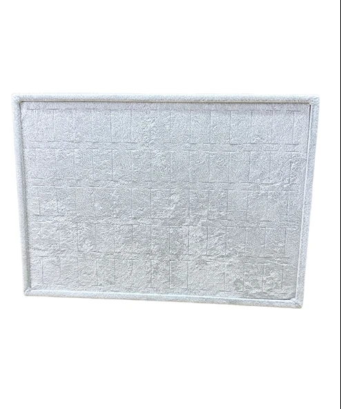 70 li Batırmalı Yüzük Tablası Gri Kadife - Resim 3