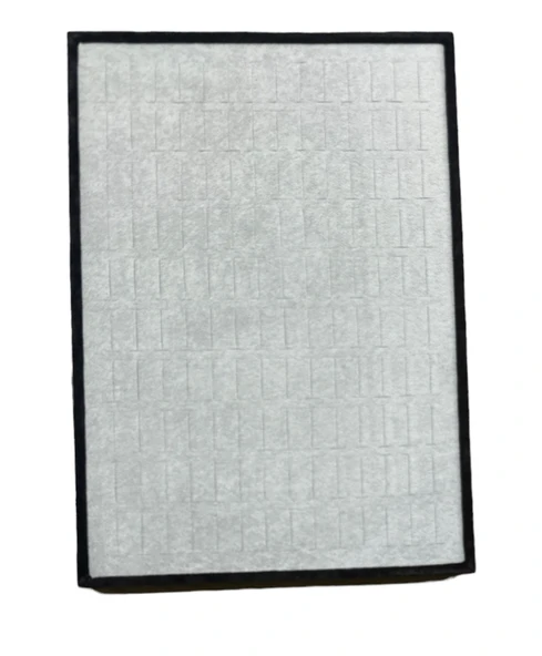 140 lı Batırmalı Yüzük Tablası Siyah Gri Kadife - Resim 2