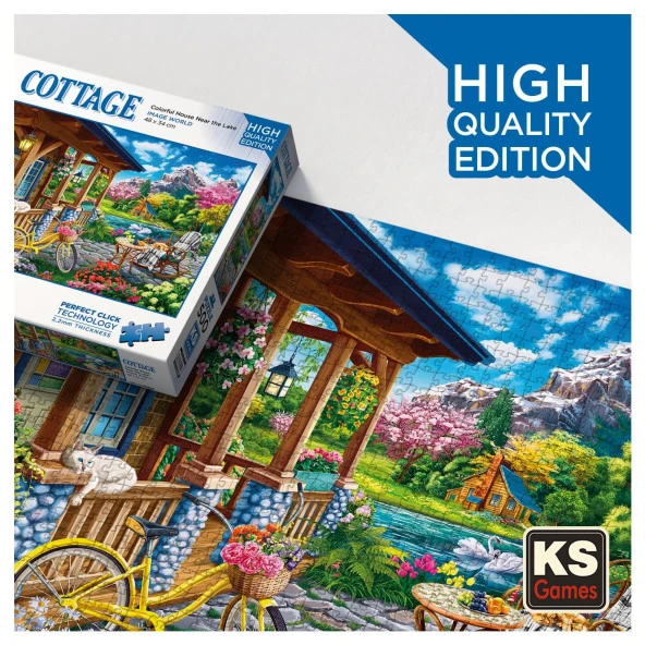 Ks Games Colorful House Near The Lake 500 Parça Puzzle - Resim 4