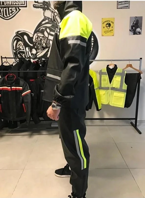 Forte Gt 1134 Motosiklet PVC Yağmurluk Cepli Alt Üst Takım XXL Beden Sarı - 6