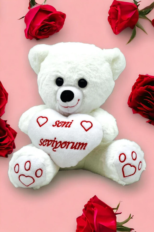 PELUŞ Sevimli Ayıcık Kalpli 35cm - 2