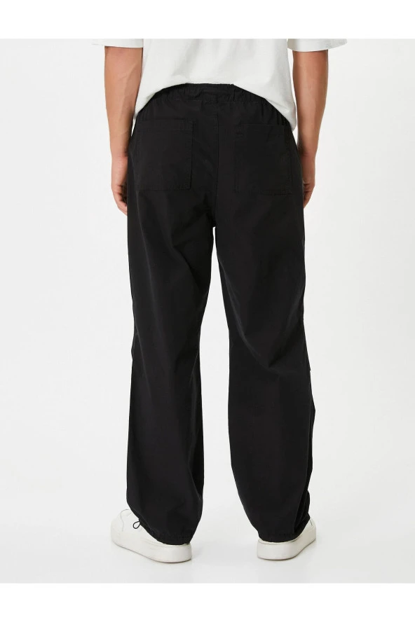 Paraşüt Bol Pantolon Oversize Beli Bağcıklı Cep Detaylı - 4