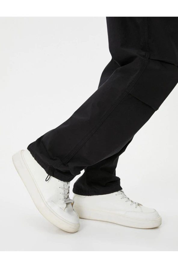Paraşüt Bol Pantolon Oversize Beli Bağcıklı Cep Detaylı - 5