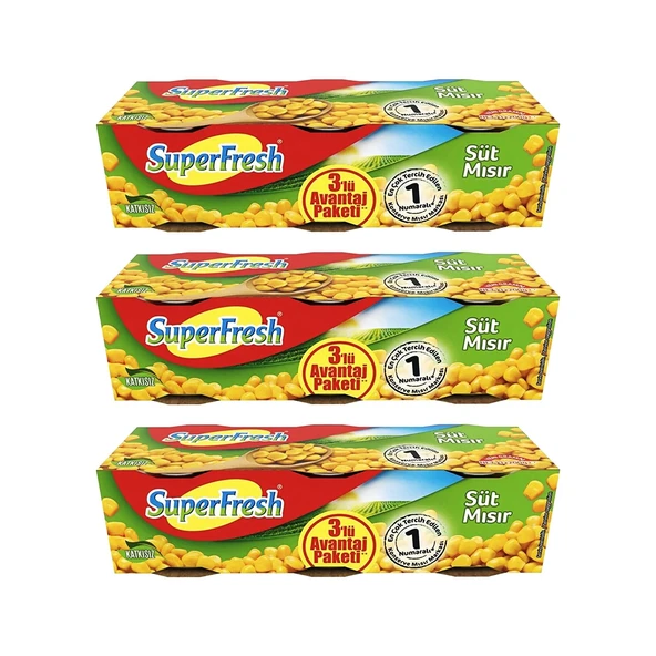SuperFresh Mısır Konserve 3x200 gr 3 Adet