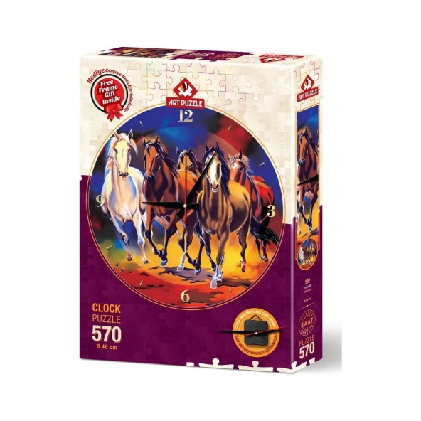 Art Puzzle Yılkı Atları 570 Parça Saat Puzzle
