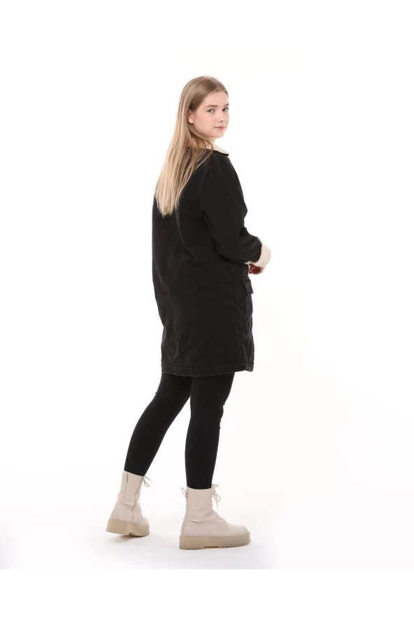 Morden Denim Ceket - Siyah - 3