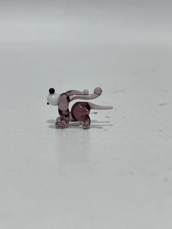 El Yapımı Mini Murano Cam Köpek Biblo A173-01 - Resim 2