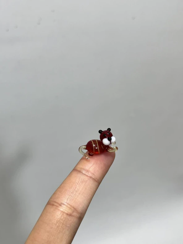 El Yapımı Mini Murano Cam Köpek Biblo A174-01 - Resim 4
