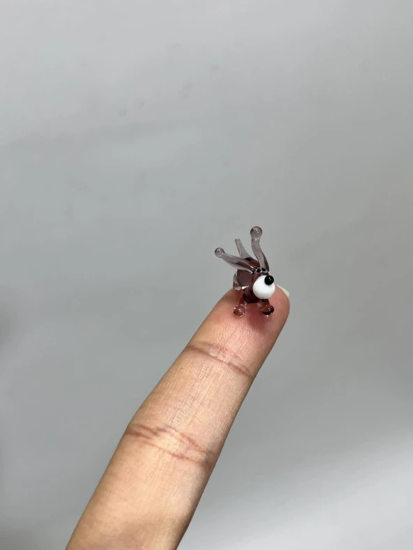 El Yapımı Mini Murano Cam Köpek Biblo A173-01 - Resim 4