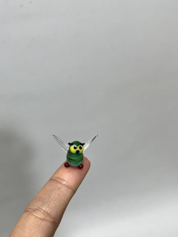 El Yapımı Mini Murano Cam Baykuş Biblo A174-10 - Resim 4