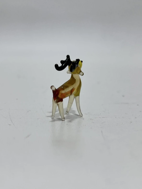 El Yapımı Mini Murano Cam Geyik Biblo A177-02 - Resim 3