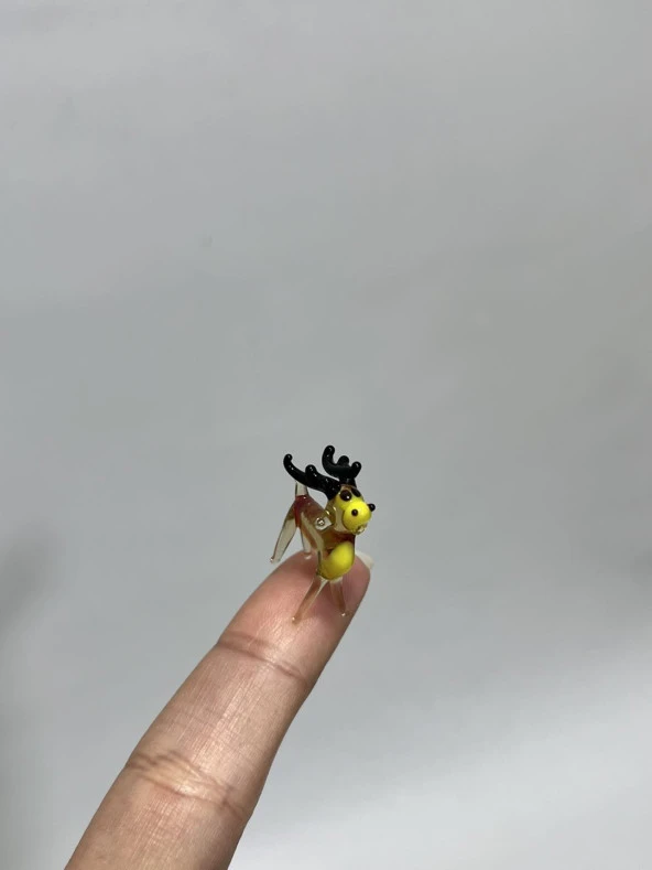 El Yapımı Mini Murano Cam Geyik Biblo A177-02 - Resim 4