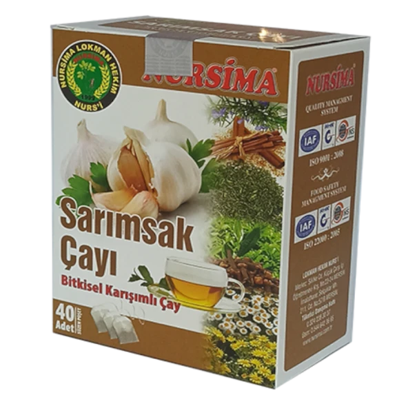 Nursima Sarımsak Çayı Bitkisel Karışımlı Çay 40 lı Süzen Poşet