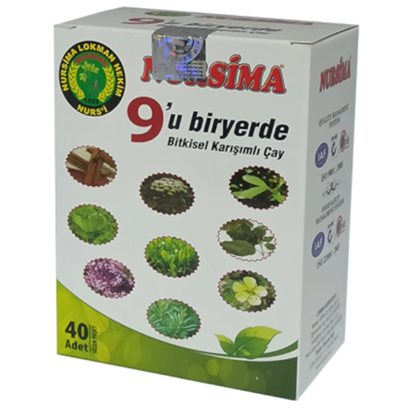 Nursima 9u 1 Yerde Bitkisel Karışımlı Çay 40 lı Süzen Poşet
