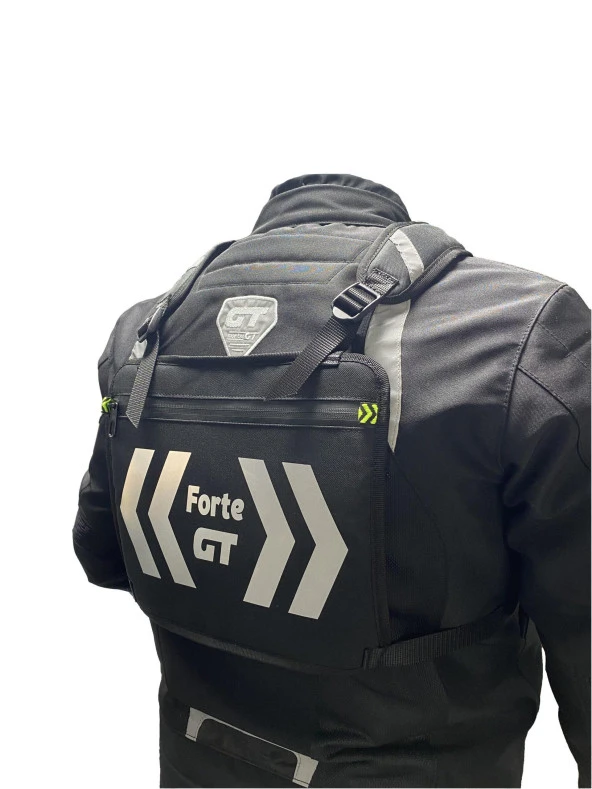 Forte gt Xbyc 70439 Motosiklet Göğüs Çantası Reflektif Çanta Siyah - 3