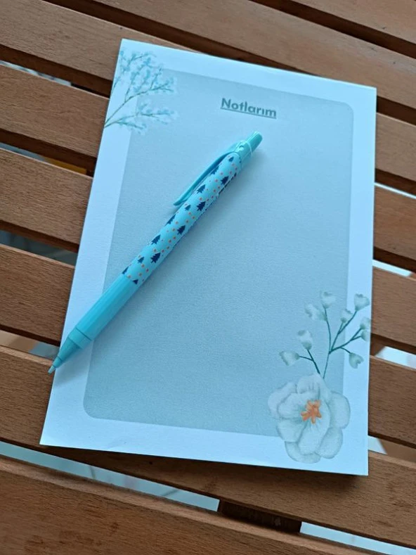 Beyaz Çiçek  A5 Boy Notepad Memopad Check List Not Defteri Bloknot - 2