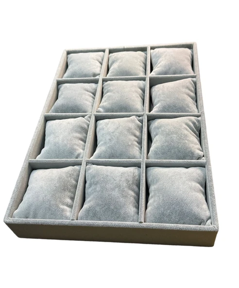 Saat Bileklik Tablası 12 Yastıklı  Gri ürün görseli