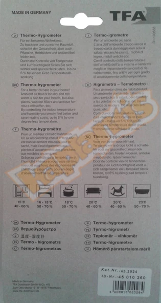 TFA Analog Termometre Higrometre 3 - 5