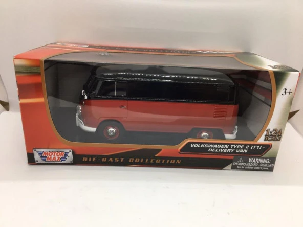 MotorMax Volkswagen Type 2 Delivery Van 1/24 Kır-Siyah Model Araç - 2