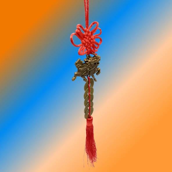 Çin Feng Shui Şans ve Bereket Beşli Para Dragon 35 cm - Resim 2
