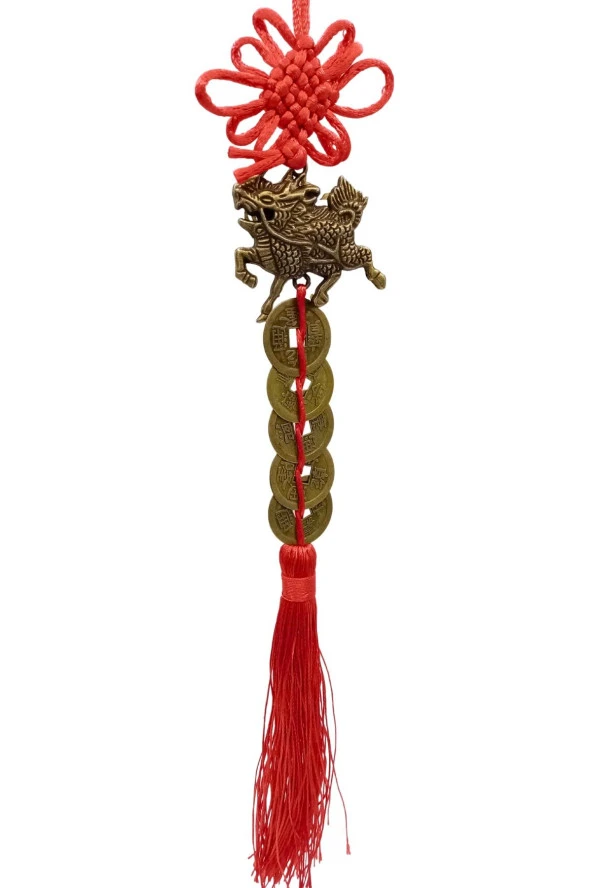 Çin Feng Shui Şans ve Bereket Beşli Para Dragon 35 cm - Resim 6
