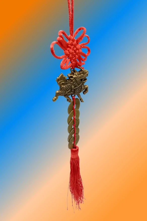 Çin Feng Shui Şans ve Bereket Beşli Para Dragon 35 cm - Resim 7