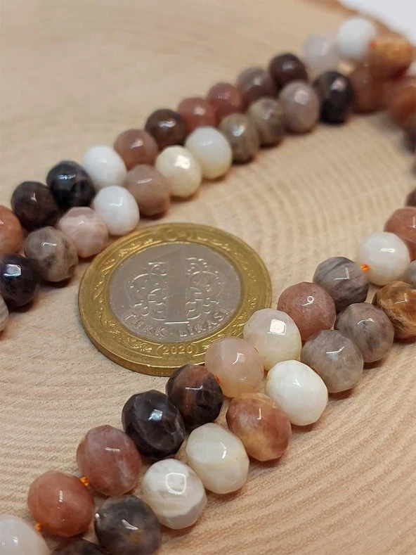 Güneş Taşı Rondela Faset Kesim 6*7.5mm dizi (46008) - Resim 2