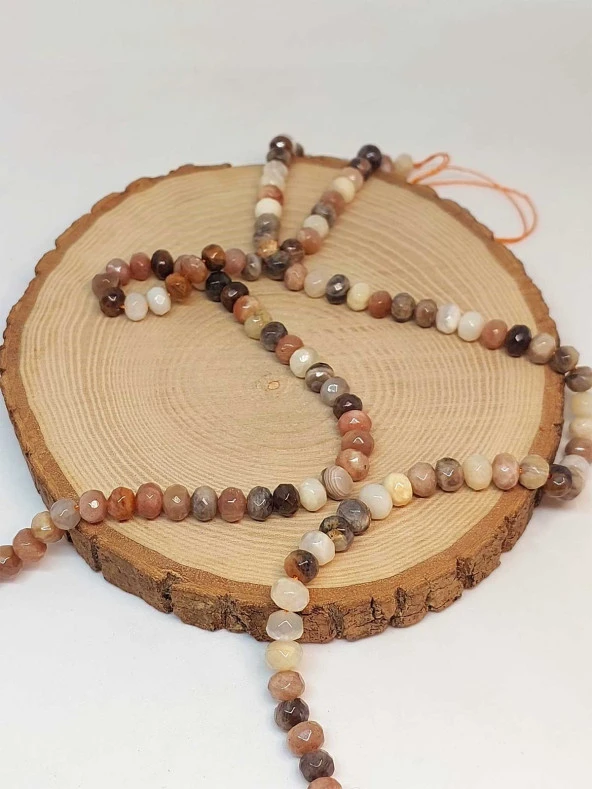 Güneş Taşı Rondela Faset Kesim 6*7.5mm dizi (46008) - Resim 3