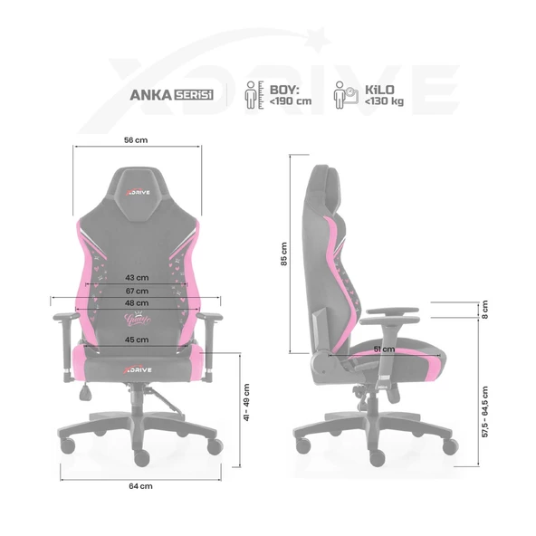 xDrive Anka Oyuncu Kolt.(Queen Özel Seri) Pembe/Siy. - 5