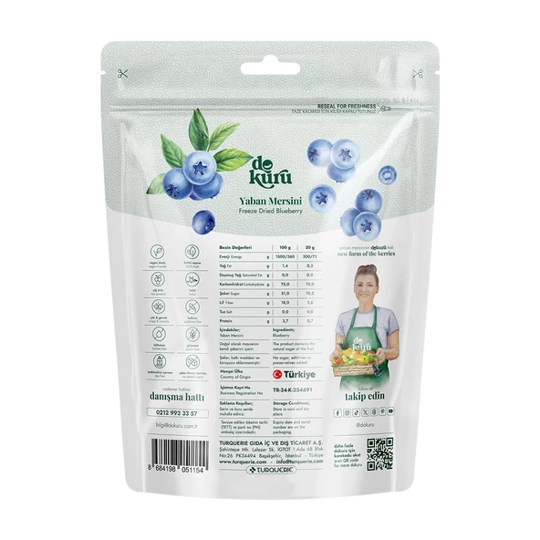 Dokuru Freeze Dried Yaban Mersini Meyve Cipsi 20gr - 3