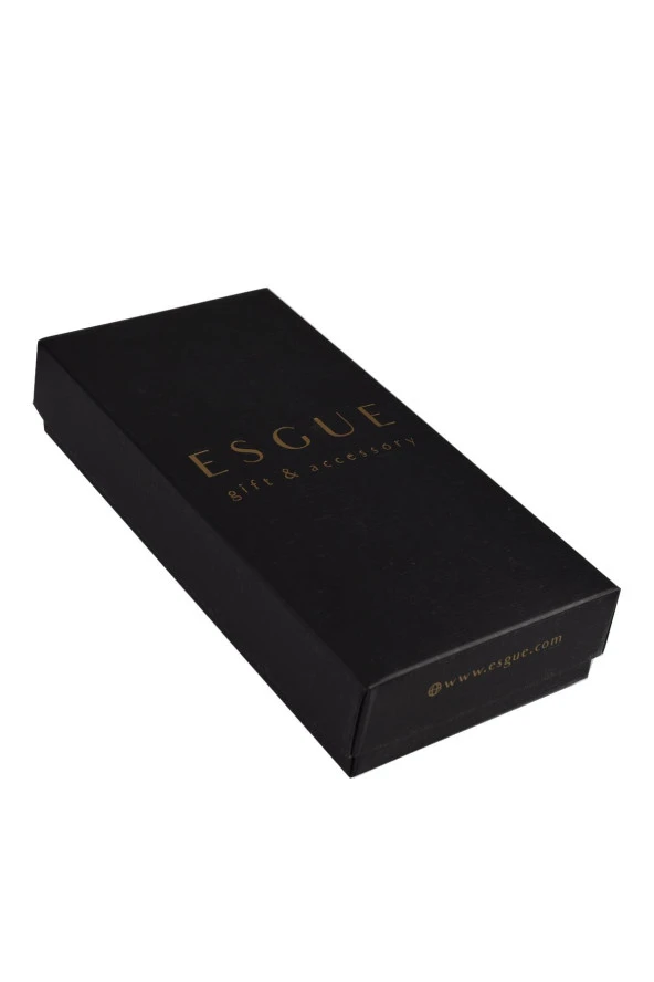 Esgue Desenli Gold & Siyah Kravat & Mendil - 4