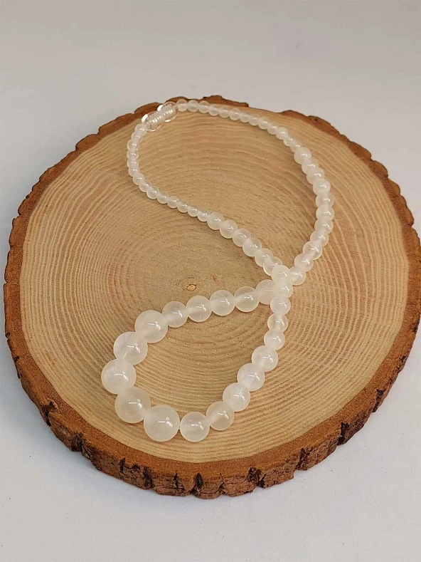 Selenit Taşı Tasarım Kolye (46020) - Resim 4