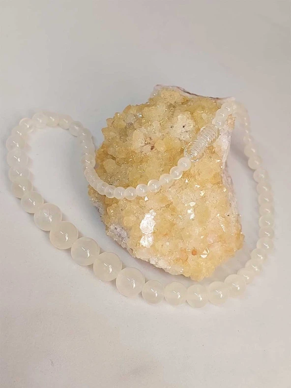 Selenit Taşı Tasarım Kolye (46020) - Resim 5