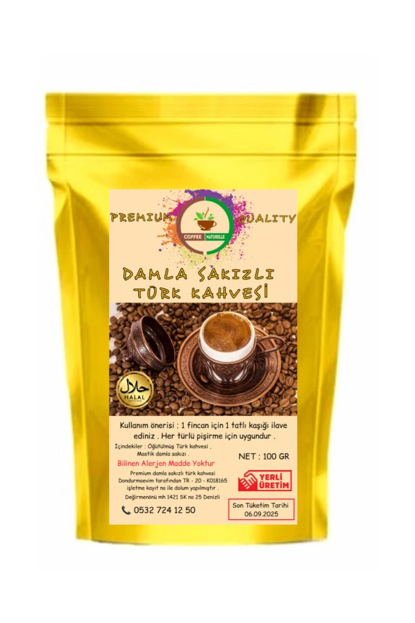 Damla Sakızlı Türk Kahvesi - 1 KG - Premium Quality - Ekonomik Boy