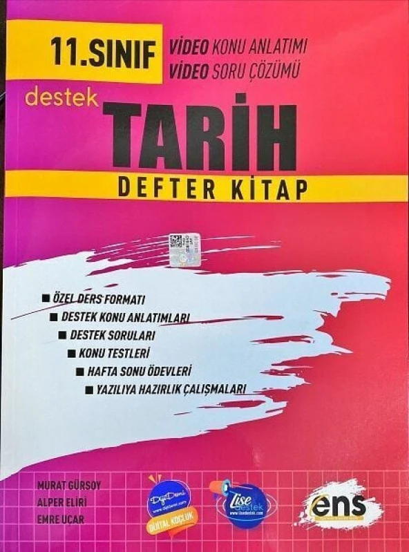 ENS Yayıncılık 11. Sınıf Tarih Defter Kitap