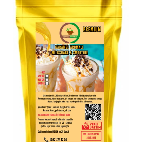 Karamel Aromalı Milkshake 500 gr ürün görseli