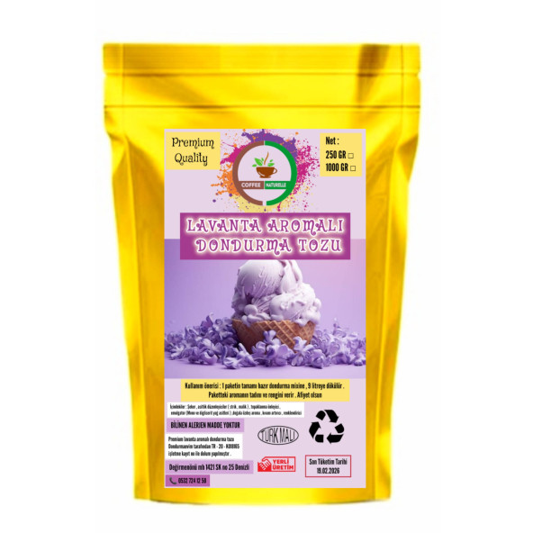 Lavanta Aromalı Dondurma Karışımı 250 gr