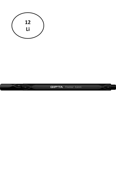 Gıpta Fineliner Ince Keçe Uçlu Kalem 0,4 Mm Karton Kutu Üçgen Siyah (12 Li Paket) - 2